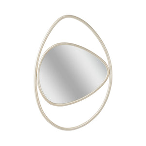 Chelsea House Lindsay Sculptural Silver Mirror By Shayla Copas — Textured Snake-Skin Frame, 47" X 32.75", Vertical Impact 385689