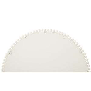 Chelsea House Tacna Round Mirror With Whitewashed Beaded Wood Frame, 36" Coastal Farmhouse Accent For Entryway 385690