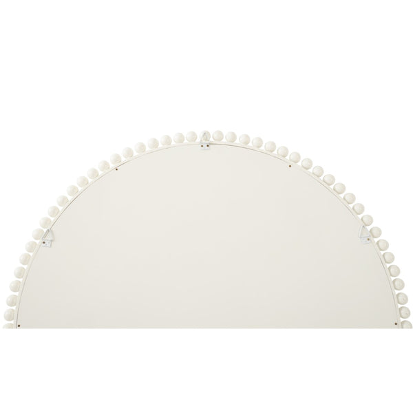 Chelsea House Tacna Round Mirror With Whitewashed Beaded Wood Frame, 36" Coastal Farmhouse Accent For Entryway 385690