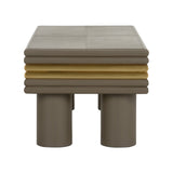 Coulter Leather Cocktail Table Gray 385694 Chelsea House