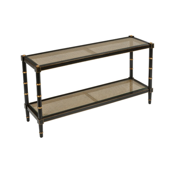 Conner Cane Console Black, Gold 385699 Chelsea House