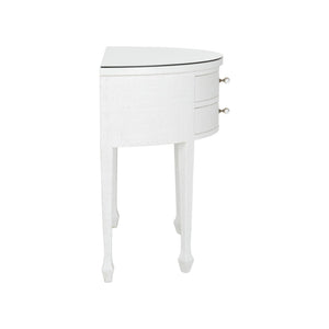 Chelsea House George Iii Demilune White Grasscloth Console By Bill Cain — Compact Georgian-Inspired Entry Table, 36" Wide 385702