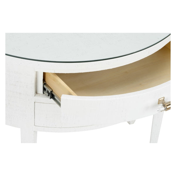 Chelsea House George Iii Demilune White Grasscloth Console By Bill Cain — Compact Georgian-Inspired Entry Table, 36" Wide 385702