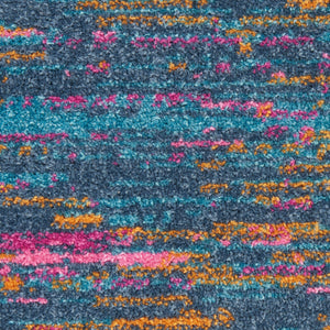 Homeroots 5' X 7' Blue And Orange Abstract Power Loom Area Rug  Polypropylene 385703