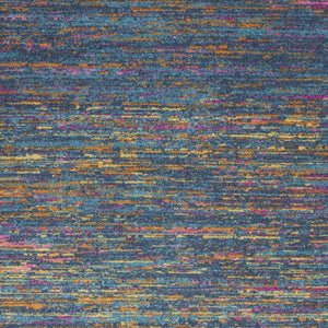 Homeroots 5' X 7' Blue And Orange Abstract Power Loom Area Rug  Polypropylene 385703