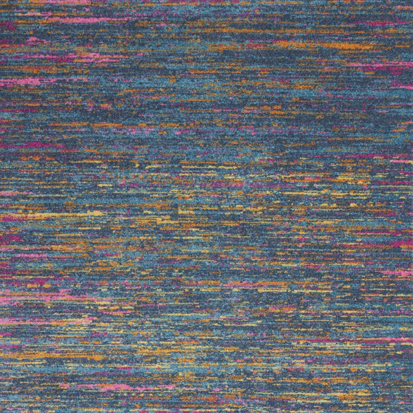 Homeroots 5' X 7' Blue And Orange Abstract Power Loom Area Rug  Polypropylene 385703