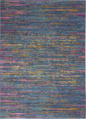 Homeroots 5' X 7' Blue And Orange Abstract Power Loom Area Rug  Polypropylene 385703