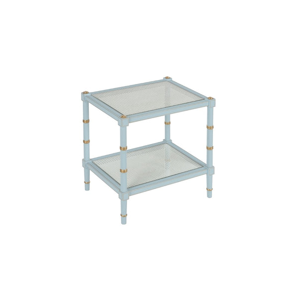 Conner Cane End Table Blue 385707 Chelsea House