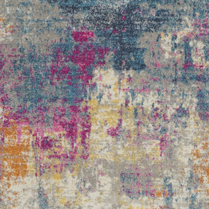 HomeRoots 5' Contemporary Ivory and Blue Abstract Area Rug for Stylish Comfort and Modern Home Décor 5' X 7' Rectangle 385714