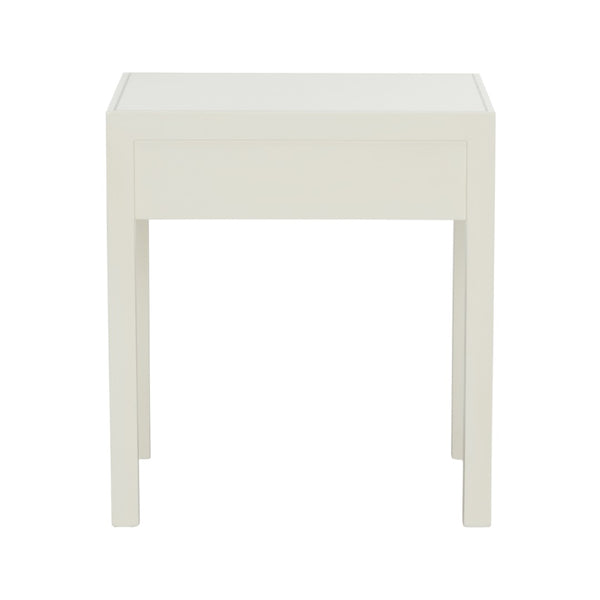 Chelsea House Hazel Satin Gold Honeycomb Nightstand — White Case, Designer Shayla Copas, Compact Drawer Storage 385715