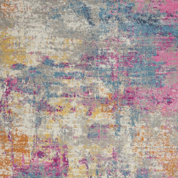 HomeRoots 5' Contemporary Ivory and Blue Abstract Area Rug for Stylish Comfort and Modern Home Décor 7' X 10' Rectangle 385716