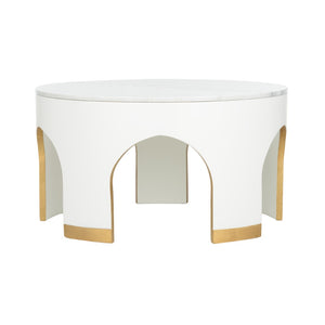 Aqueduct Cocktail Table White/Cream, Gold 385717 Chelsea House