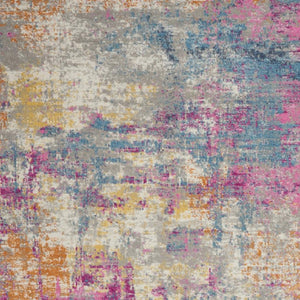 HomeRoots 5' Contemporary Ivory and Blue Abstract Area Rug for Stylish Comfort and Modern Home Décor 8' X 10' Rectangle 385717