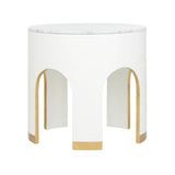 Aqueduct End Table White/Cream, Gold 385718 Chelsea House