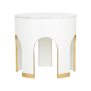 Aqueduct End Table White/Cream, Gold 385718 Chelsea House