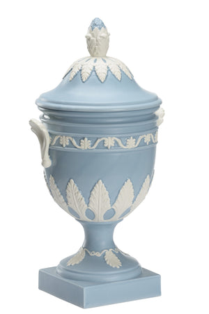 Chelsea House Wedgewood Blue-Gray Matte Urn — 16.5" Classic Ceramic Accent With Subtle White Highlights For Mantels 385722