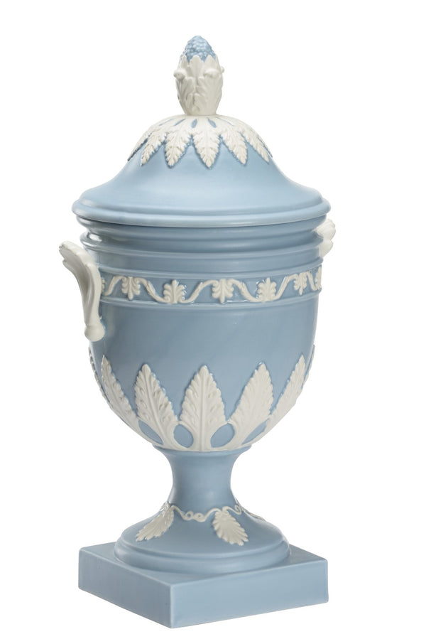 Chelsea House Wedgewood Blue-Gray Matte Urn — 16.5" Classic Ceramic Accent With Subtle White Highlights For Mantels 385722