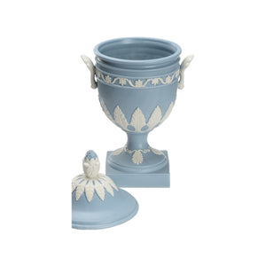 Chelsea House Wedgewood Blue-Gray Matte Urn — 16.5" Classic Ceramic Accent With Subtle White Highlights For Mantels 385722