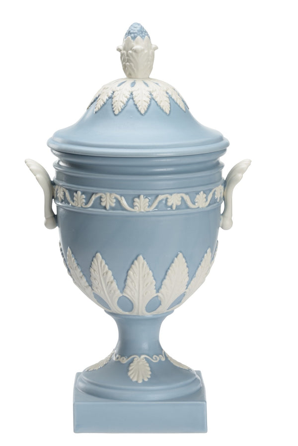 Chelsea House Wedgewood Blue-Gray Matte Urn — 16.5" Classic Ceramic Accent With Subtle White Highlights For Mantels 385722