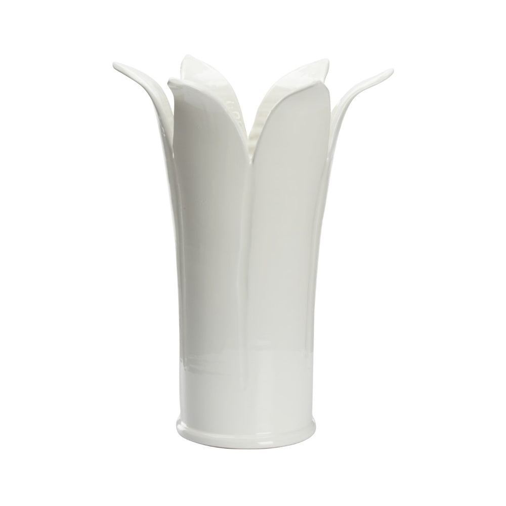 Chelsea House Lily Handcrafted Italian Ceramic Umbrella Stand By Bill Cain — Cream Glaze, Sculptural Tulip Design, Durable 385724
