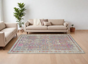 HomeRoots 7' Gray and Ivory Abstract Distressed Area Rug – Stylish, Durable, and Low-Maintenance for Any Space 7?x10? 385727