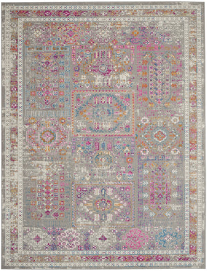 HomeRoots 7' Gray and Ivory Abstract Distressed Area Rug – Stylish, Durable, and Low-Maintenance for Any Space 7?x10? 385727