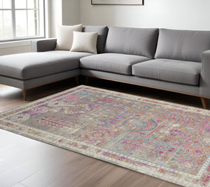 HomeRoots 7' Gray and Ivory Abstract Distressed Area Rug – Stylish, Durable, and Low-Maintenance for Any Space 8?x10? 385728