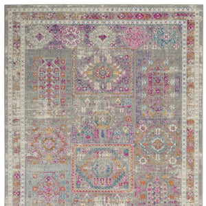 HomeRoots 7' Gray and Ivory Abstract Distressed Area Rug – Stylish, Durable, and Low-Maintenance for Any Space 8?x10? 385728