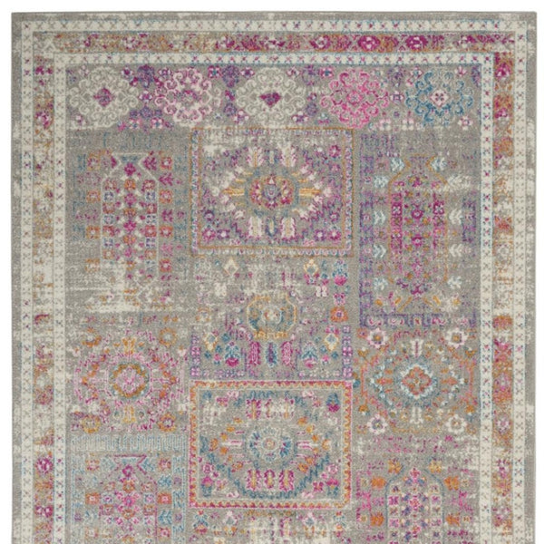 HomeRoots 7' Gray and Ivory Abstract Distressed Area Rug – Stylish, Durable, and Low-Maintenance for Any Space 8?x10? 385728