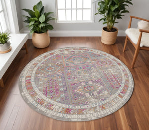 HomeRoots 7' Gray and Ivory Abstract Distressed Area Rug – Stylish, Durable, and Low-Maintenance for Any Space 8? 385729