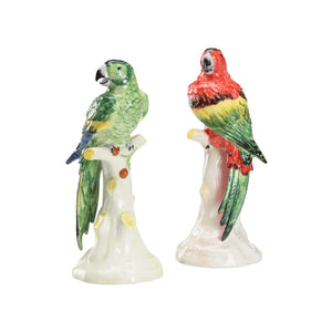 Chelsea House Large Parrots Ceramic Pair With Hand-Painted Cherries — Handmade Italian Decor, Vibrant Mantel Accent 385743
