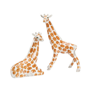 Chelsea House Giraffes Hand-Painted Italian Glazed Ceramic Pair — Glossy Artful Accents For Shelves, Mantels, Gifts 385746