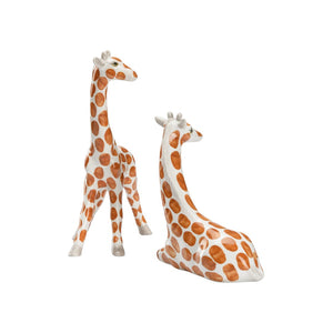 Chelsea House Giraffes Hand-Painted Italian Glazed Ceramic Pair — Glossy Artful Accents For Shelves, Mantels, Gifts 385746