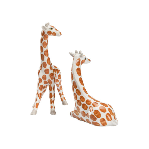 Chelsea House Giraffes Hand-Painted Italian Glazed Ceramic Pair — Glossy Artful Accents For Shelves, Mantels, Gifts 385746
