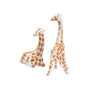 Chelsea House Giraffes Hand-Painted Italian Glazed Ceramic Pair — Glossy Artful Accents For Shelves, Mantels, Gifts 385746