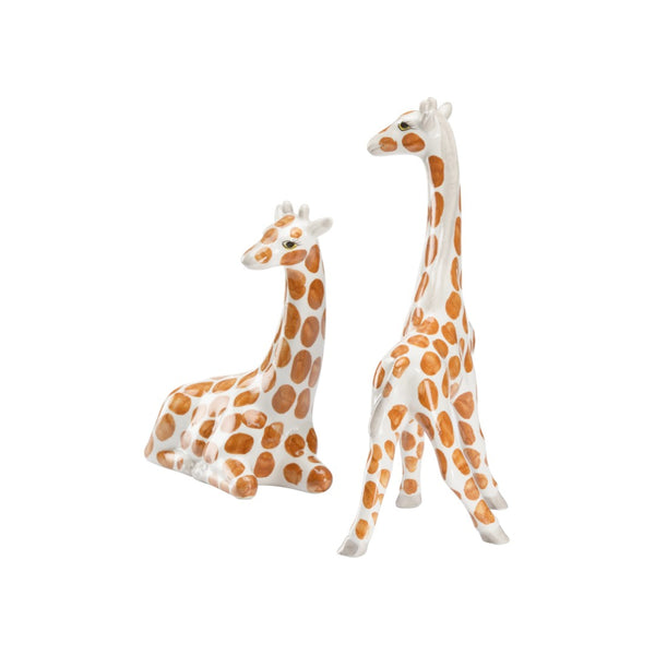 Chelsea House Giraffes Hand-Painted Italian Glazed Ceramic Pair — Glossy Artful Accents For Shelves, Mantels, Gifts 385746