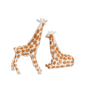 Chelsea House Giraffes Hand-Painted Italian Glazed Ceramic Pair — Glossy Artful Accents For Shelves, Mantels, Gifts 385746