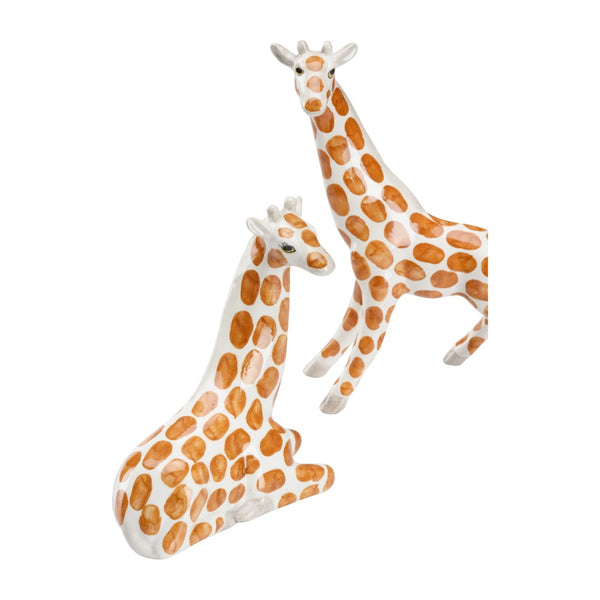 Chelsea House Giraffes Hand-Painted Italian Glazed Ceramic Pair — Glossy Artful Accents For Shelves, Mantels, Gifts 385746