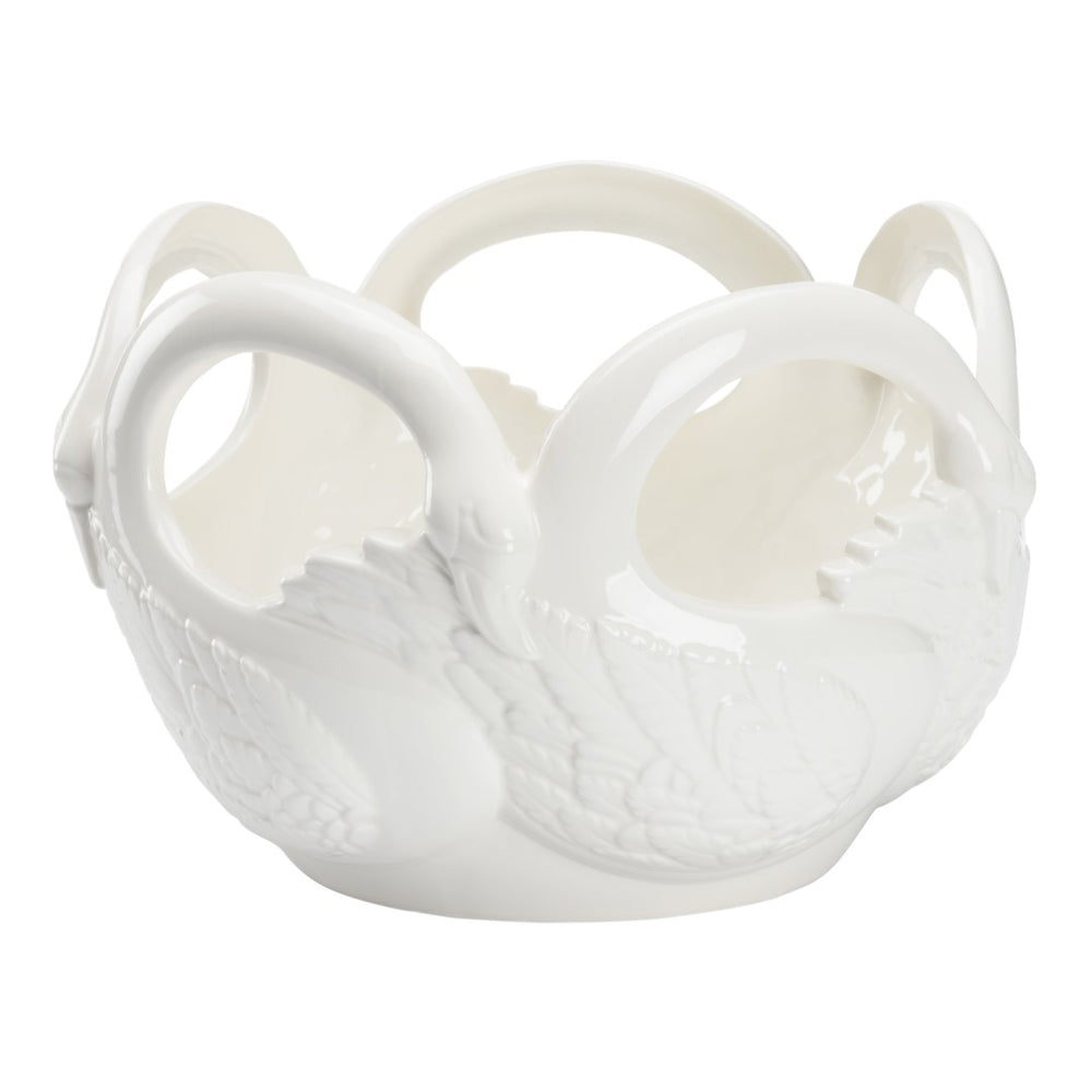 Chelsea House Swan Handcrafted Italian Ceramic Bowl — Glossy Sculptural Centerpiece For Fruit Or Decorative Display 385747