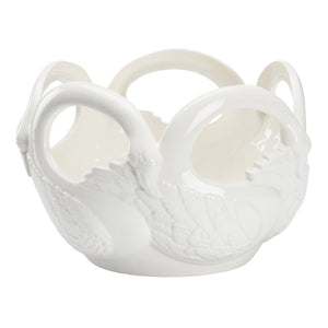 Chelsea House Swan Handcrafted Italian Ceramic Bowl — Glossy Sculptural Centerpiece For Fruit Or Decorative Display 385747