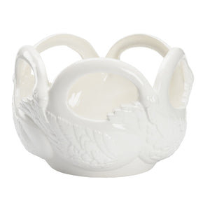 Chelsea House Swan Handcrafted Italian Ceramic Bowl — Glossy Sculptural Centerpiece For Fruit Or Decorative Display 385747
