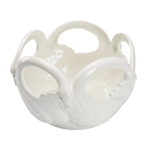 Chelsea House Swan Handcrafted Italian Ceramic Bowl — Glossy Sculptural Centerpiece For Fruit Or Decorative Display 385747