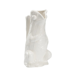 Chelsea House Frog Ceramic Pitcher White — Italian-Made Whimsical Frog Vase For Serving, Flowers & Tabletop Decor 385748