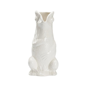 Chelsea House Frog Ceramic Pitcher White — Italian-Made Whimsical Frog Vase For Serving, Flowers & Tabletop Decor 385748