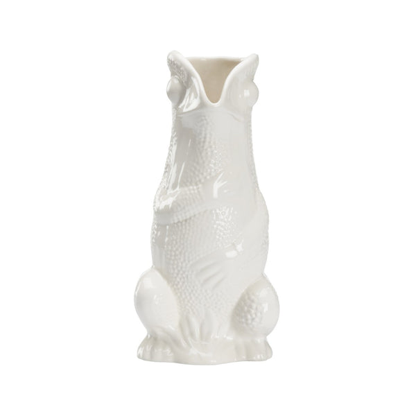 Chelsea House Frog Ceramic Pitcher White — Italian-Made Whimsical Frog Vase For Serving, Flowers & Tabletop Decor 385748