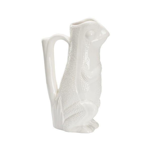 Chelsea House Frog Ceramic Pitcher White — Italian-Made Whimsical Frog Vase For Serving, Flowers & Tabletop Decor 385748