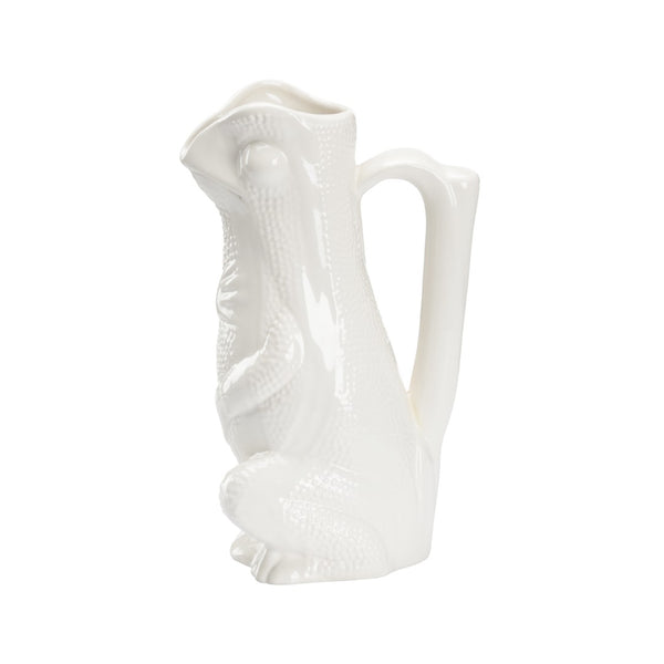 Chelsea House Frog Ceramic Pitcher White — Italian-Made Whimsical Frog Vase For Serving, Flowers & Tabletop Decor 385748