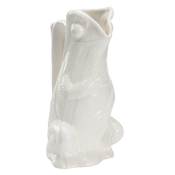 Chelsea House Frog Ceramic Pitcher White — Italian-Made Whimsical Frog Vase For Serving, Flowers & Tabletop Decor 385748