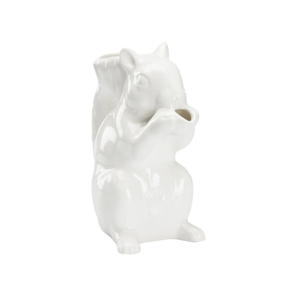 Chelsea House Squirrel Ceramic Pitcher From Italy — White Glazed 9.5" Tall Vase & Functional Serving Accent For Home Decor 385749