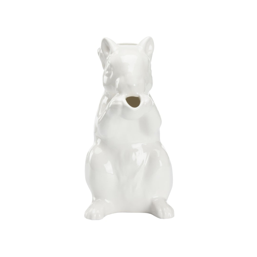 Chelsea House Squirrel Ceramic Pitcher From Italy — White Glazed 9.5" Tall Vase & Functional Serving Accent For Home Decor 385749